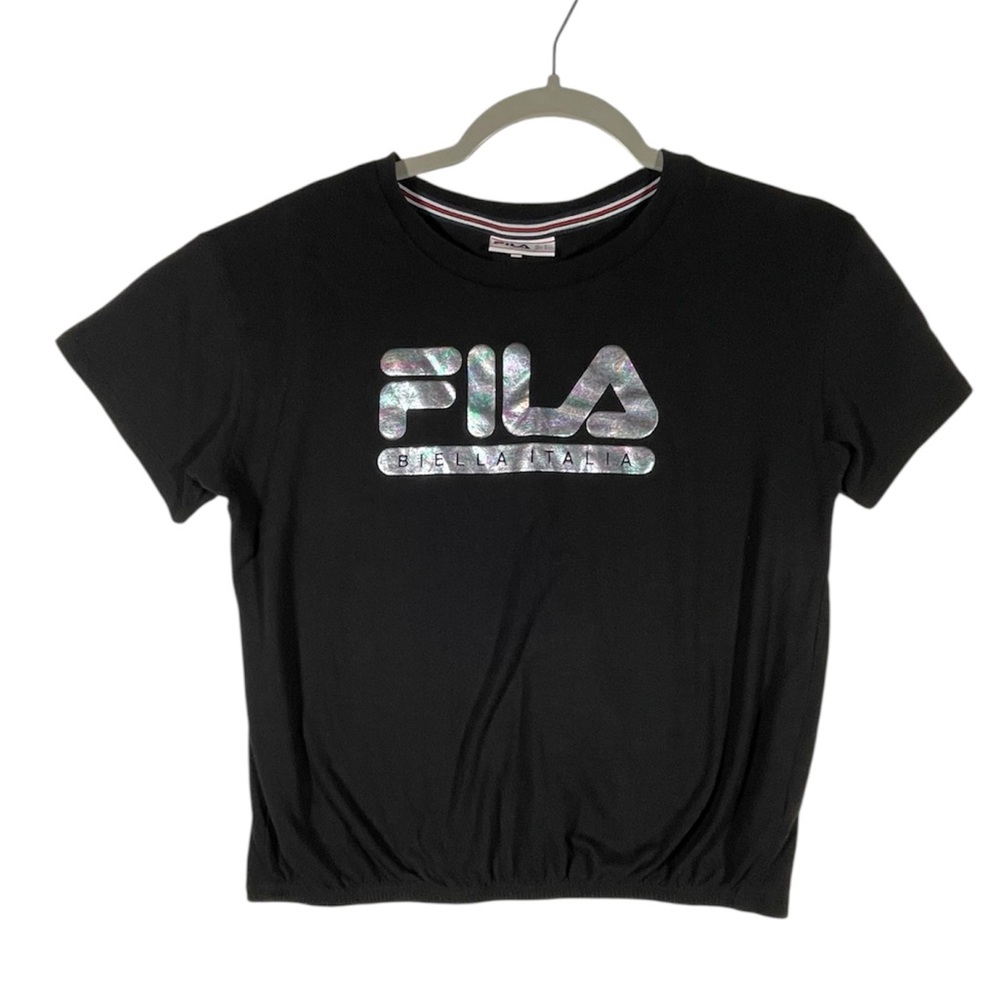 Fila Black Short Sleeve Tee with Logo